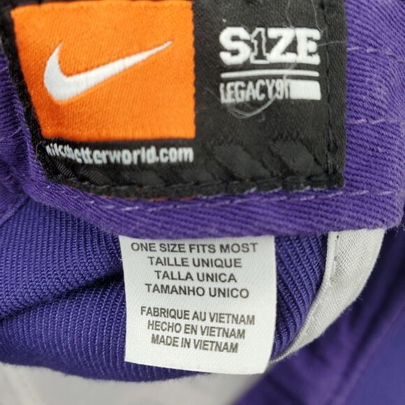 VINTAGE NIKE KSTATE KANSAS WILDCATS PURPLE WHITE ADJUSTABLE STRAP BASEBALL HAT - Picture 8 of 10